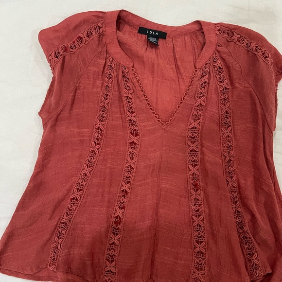 Ldla Tops - LDLA Rust Embroidered Women's Blouse
